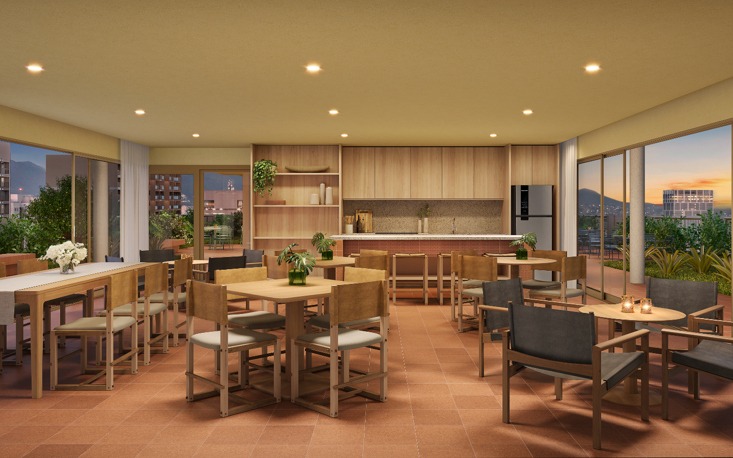 Espaço de convivência com vista - Erê Residencial