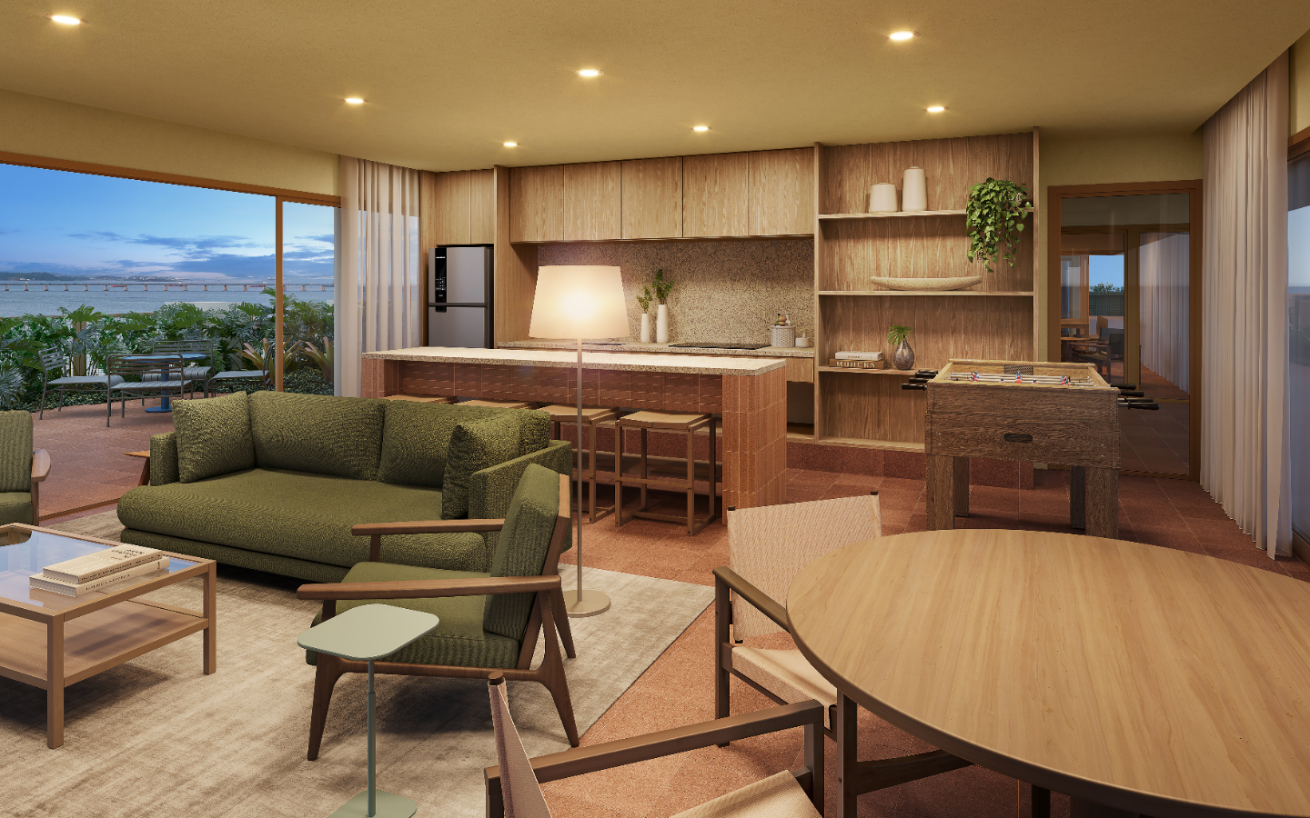 Lounge com área de jogos - Erê Residencial